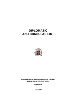 Diplomatic List June 2013
