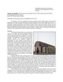 Jamaica Savings Bank, 146-21 Jamaica Avenue (Aka 146-19 to 146-21 Jamaica Avenue, 90-32 to 90-44 Sutphin Boulevard), Queens Built 1939; Morrell Smith, Architect