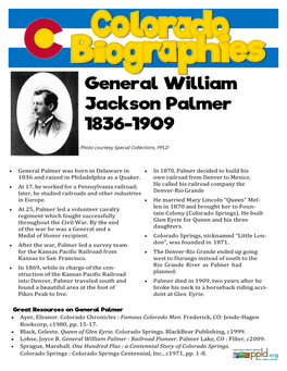 General William Jackson Palmer 1836-1909