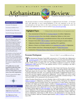 Afghanistan Review, 18 September 2012