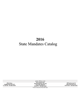 2016 State Mandates Catalog