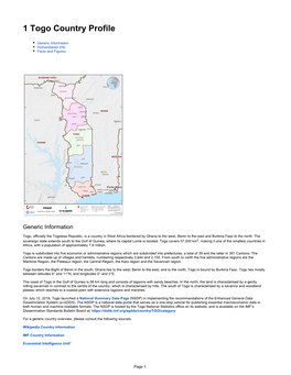 1 Togo Country Profile