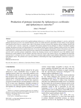 Production of Protease Isozymes by Aphanomyces Cochlioides and Aphanomyces Euteiches*