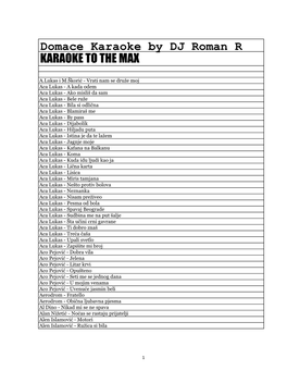 Domace Karaoke by DJ Roman R KARAOKE to the MAX