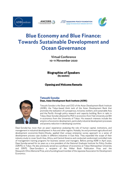 Virtual Conference on Blue Economy and Blue Finance: Towards