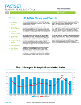 US M&A News and Trends