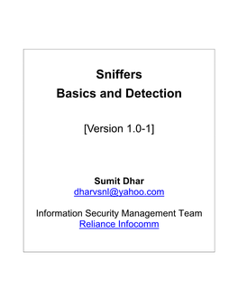 Sniffers Basics and Detection