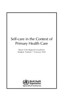 Self-Care in the Context of Primary Health Care