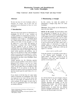 Illuminating Triangles and Quadrilaterals with Vertex Floodlights