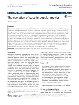 The Evolution of Pace in Popular Movies James E