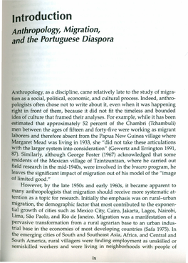 Introduction Anthropology, Migration, and the Portuguese Diaspora