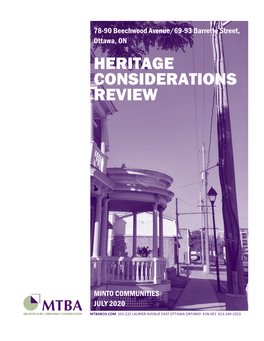 Heritage Considerations Review
