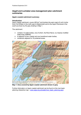 Appin Coastal Catchment Summary