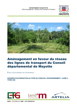 Aménagement En Faveur Du Réseau Des Lignes De Transport Du Conseil Départemental De Mayotte