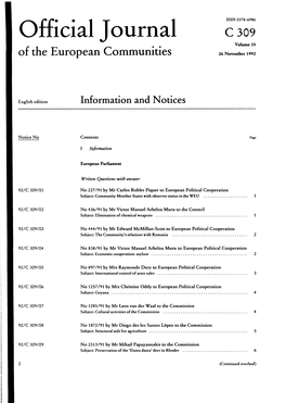 Official Journal C 309 Volume 35 of the European Communities 26 November 1992