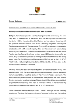 Press Release 25 March 2021