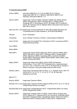 F) Gebiedsindeling KNKB Achlum (8806) Behoudens 8806 KA (1-9+ 2