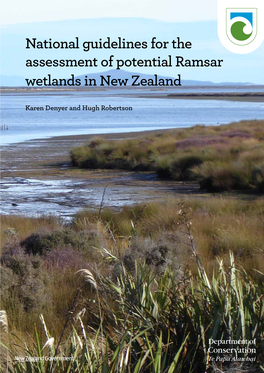 National Guidelines for the Assessment of Potential Ramsar Wetlands in New Zealand