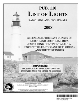 List of Lights Radio Aids and Fog Signals 2008