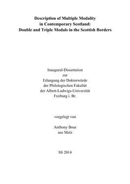 Double and Triple Modals in the Scottish Borders