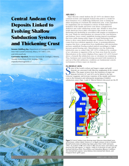 Central Andean Ore Deposits Linked to Evolving Shallow Subduction