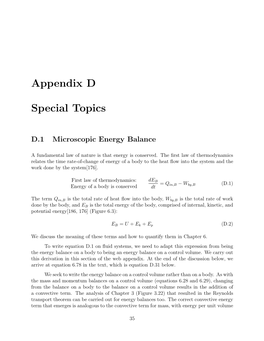 Web Appendix (D.1 Microscopic Energy Balance