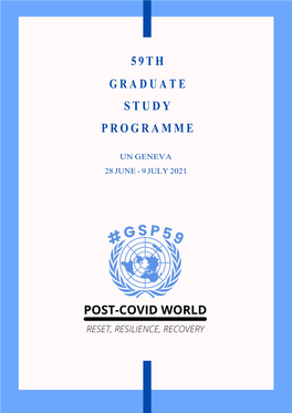 5 9 Th Graduate Study Programme