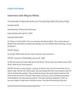 Interview with Wayne White
