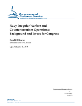 Navy Irregular Warfare and Counterterrorism Operations: Background and Issues for Congress