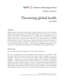 Theorizing Global Health João Biehl