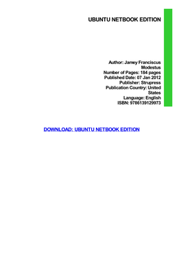 Ubuntu Netbook Edition Ebook Free Download