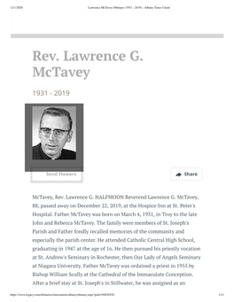Rev. Lawrence G. Mctavey