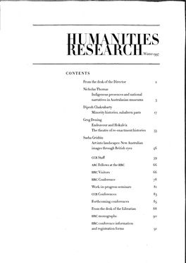 Humanities Research Journal Series: Winter 1997