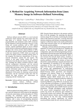 A Method for Acquiring Network Information from Linux Memory Image in Software-Defined Networking 899