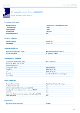 CA Lisieux Normandie (Siren : 200069532)