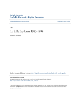 La Salle Explorers 1983-1984 La Salle University