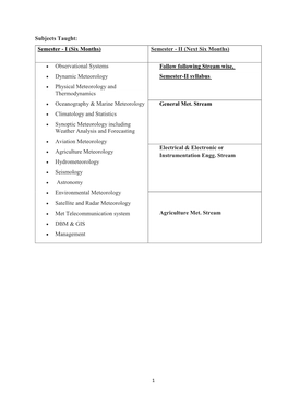 Observational Systems Dynamic Meteorology Physical Me