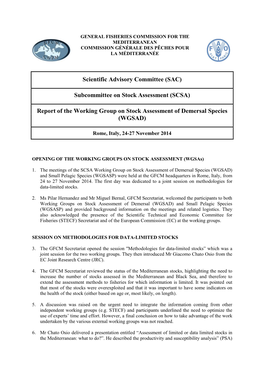 Report of the Working Group on Stock Assessment of Demersal Species (WGSAD)