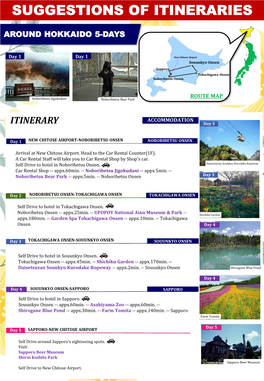 Suggestions of Itineraries