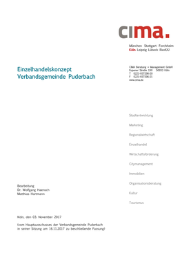 Einzelhandelskonzept Verbandsgemeinde Puderbach