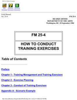 FM 25-4 How to Conduct Training Exercises