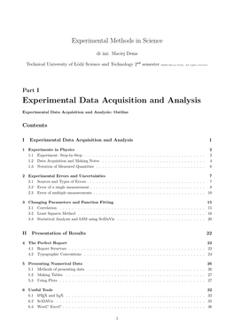 Experimental Data Acquisition and Analysis