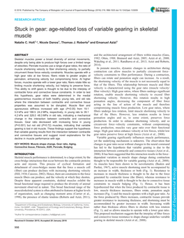 Stuck in Gear: Age-Related Loss of Variable Gearing in Skeletal Muscle Natalie C