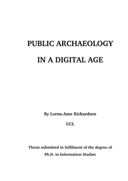 Public Archaeology in a Digital