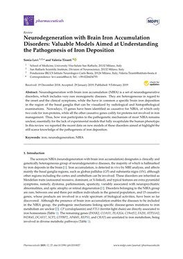 Neurodegeneration with Brain Iron Accumulation Disorders: Valuable Models Aimed at Understanding the Pathogenesis of Iron Deposition