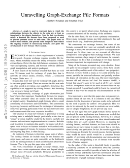 Unravelling Graph Exchange File Formats