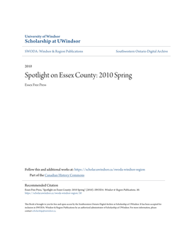 Spotlight on Essex County: 2010 Spring Essex Free Press