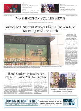Former NYU Student Worker Claims She Was Fired for Being Paid Too