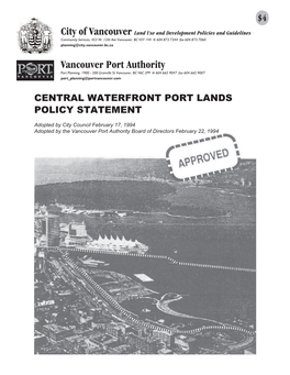 Central Waterfront Port Lands Policy Statement