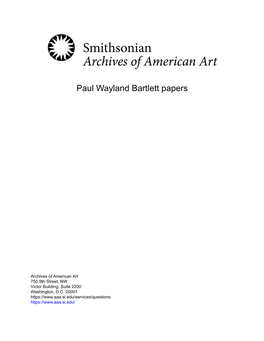 Paul Wayland Bartlett Papers